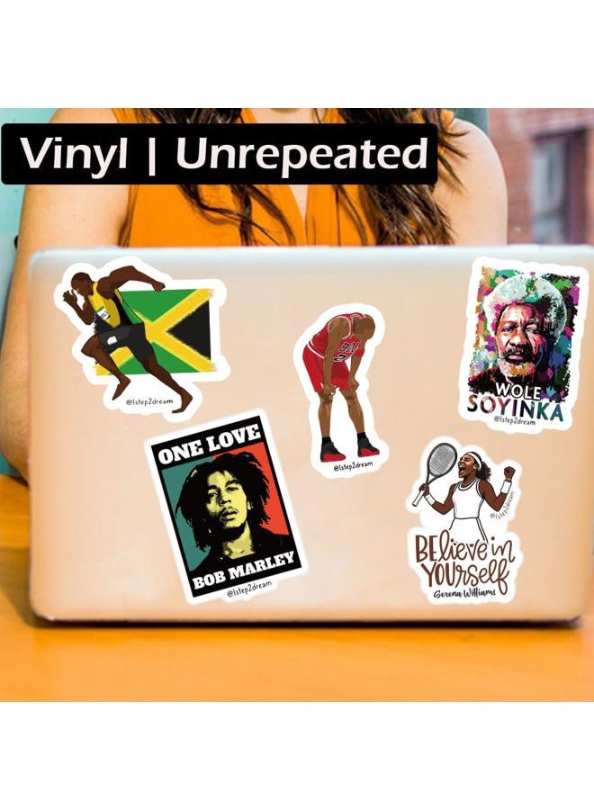 1step2dream Black History Stickers Pack - Inspirational African American Decals for Laptop, Water Bottle, Phone - Black History Month Decorations - Image 5