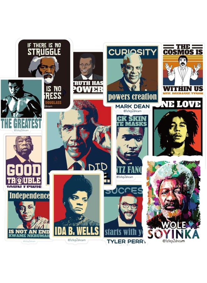 1step2dream Black History Stickers Pack - Inspirational African American Decals for Laptop, Water Bottle, Phone - Black History Month Decorations - Image 3