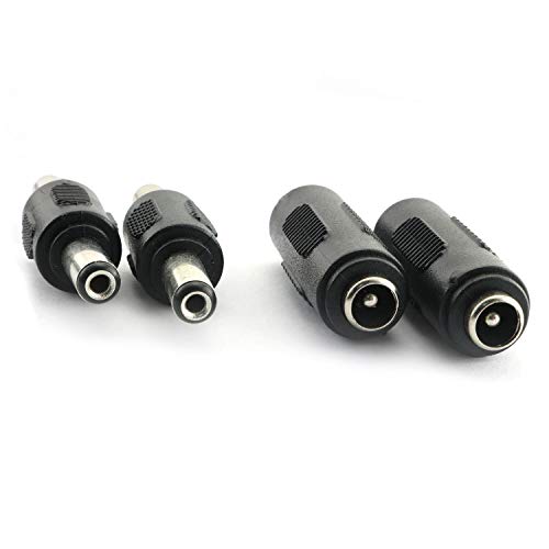 RLECS 2pcs DC 5.5x2.1mm Male to Male Power Plug Connector & 2pcs DC 5.5x2.1mm Female to Female Power Jack Connector Adapter for CCTV - Image 4