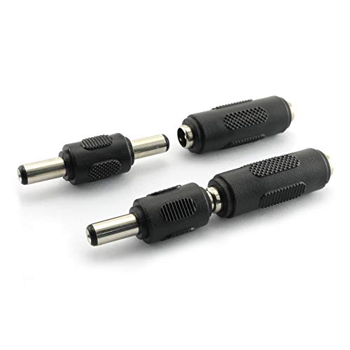 RLECS 2pcs DC 5.5x2.1mm Male to Male Power Plug Connector & 2pcs DC 5.5x2.1mm Female to Female Power Jack Connector Adapter for CCTV - Image 3
