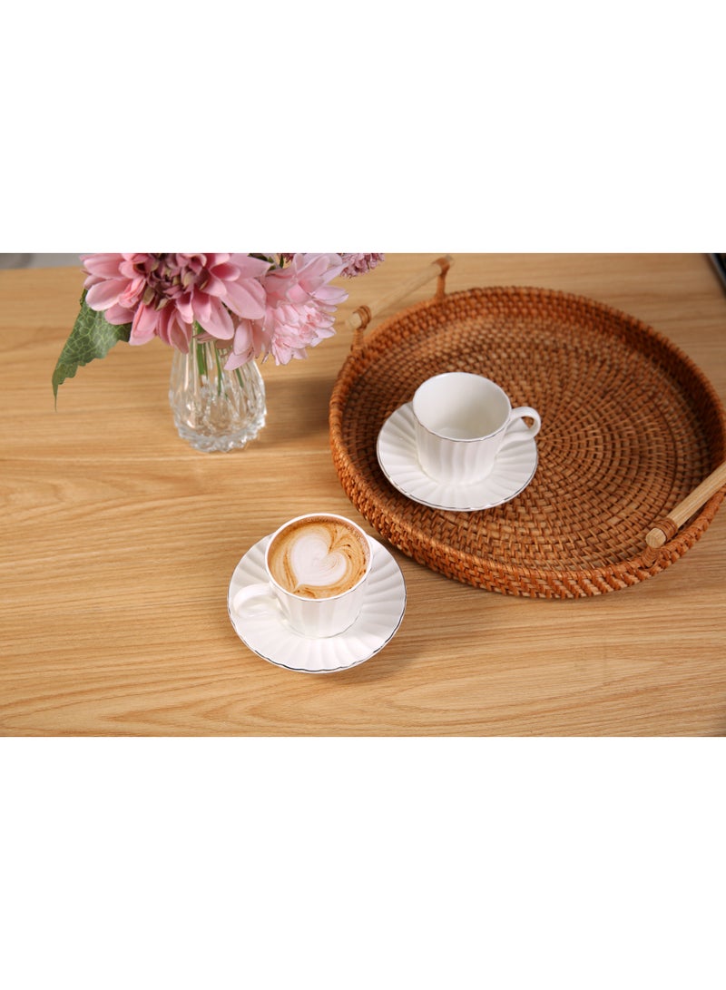 OASIS-TH 6 Sets of Luxurious Ceramic Turkish Arabic Coffee Cup Tea Cup Set - Image 3