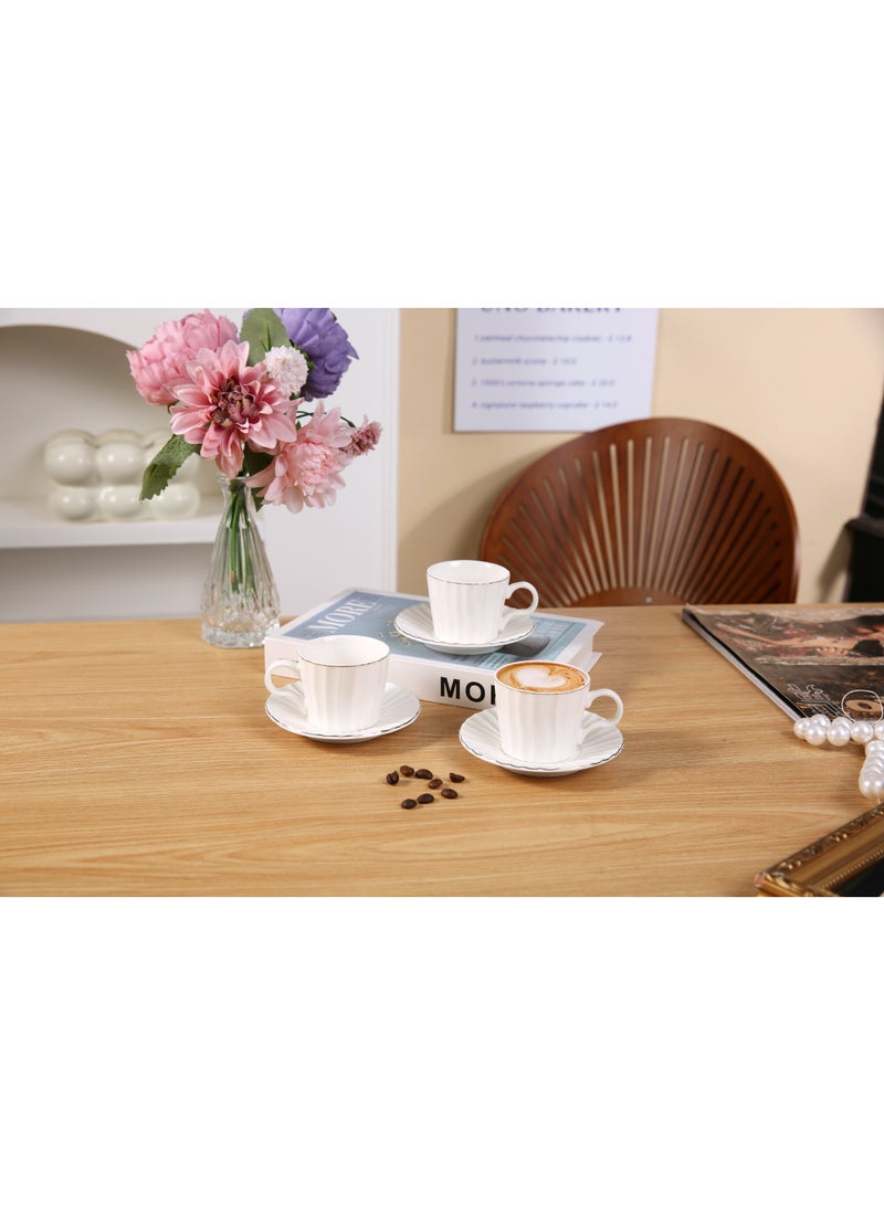 OASIS-TH 6 Sets of Luxurious Ceramic Turkish Arabic Coffee Cup Tea Cup Set - Image 2