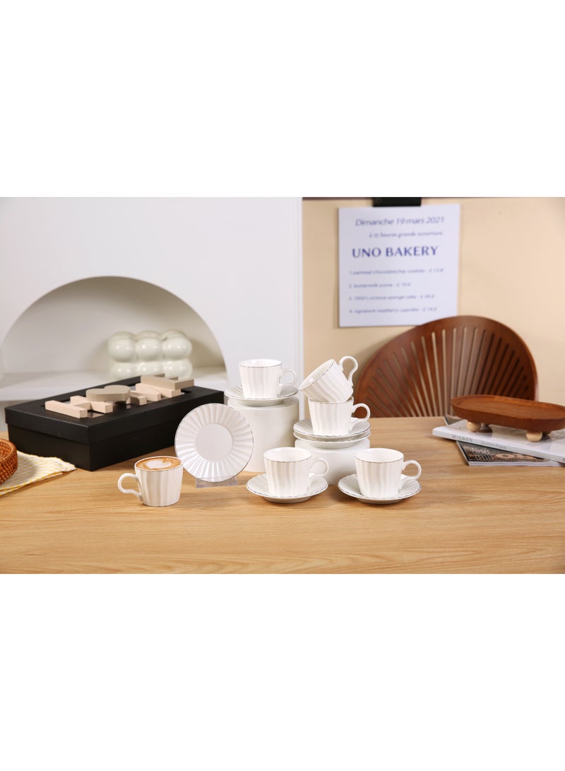 OASIS-TH 6 Sets of Luxurious Ceramic Turkish Arabic Coffee Cup Tea Cup Set - Image 1