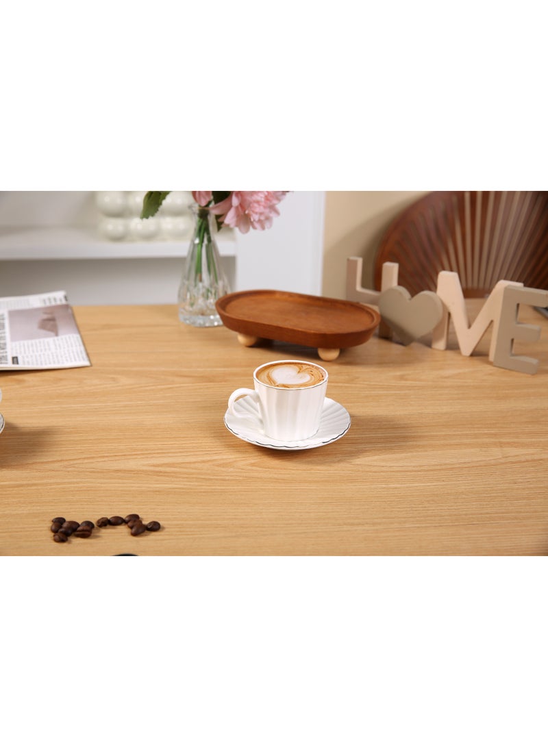 OASIS-TH 6 Sets of Luxurious Ceramic Turkish Arabic Coffee Cup Tea Cup Set - Image 4