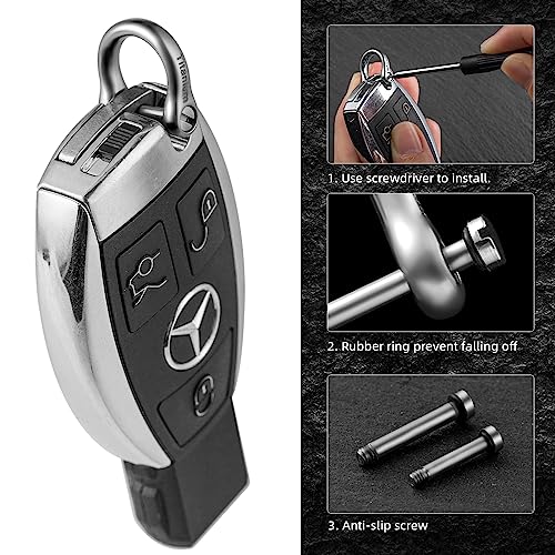 FEGVE Small Titanium Key Ring with Screw Shackle - Car Fob Keychain Heavy Duty Strong Mini Titanium D Rings -1/3 Inch/9mm (Silver 4 Pack) - Image 5