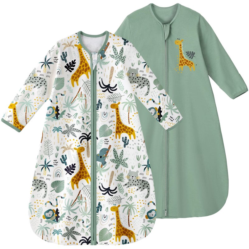 YOOFOSS يوفوس كيس نوم للأطفال 06 أشهر بأكمام طويلة بطانية قابلة للارتداء للأطفال 100 قطن عضوي بسحاب مزدوج 05 توغ كيس نوم للأطفال خفيف الوزن صغير