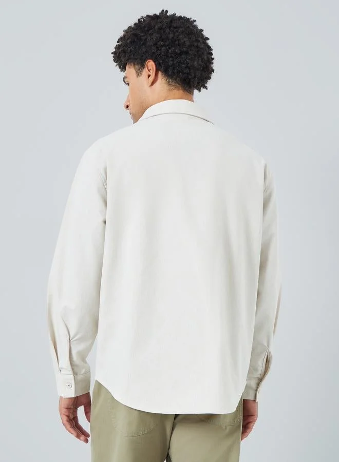 Styli  Men Relaxed Fit Linen Blend Shirt for Men | Best Price UAE