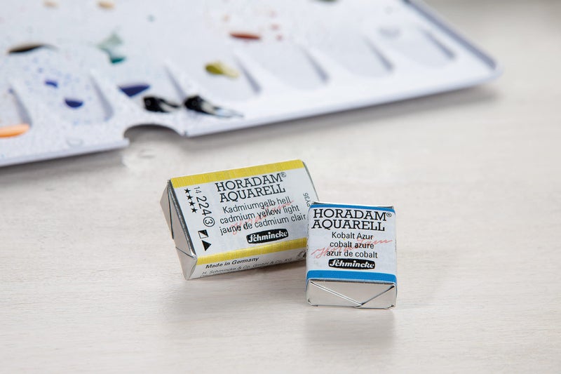 Schmincke - HORADAM® AQUARELL - finest artists' watercolors, 509 cobalt turquoise, 14 509 044, 1/2 pan - Image 4
