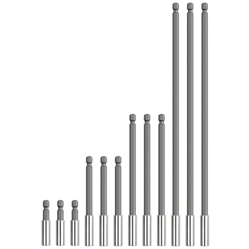 Rocaris 12 Pack Strong Magnetic Drill Bit Extension Holder 14 Hex Shank S2 Steel Magnetic Screwdriver Extension for Impact Driver 2 inch 4 inch 6 inch 12 inch - Image 2