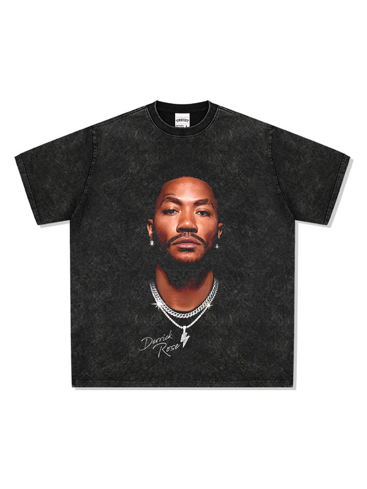 Retro MJ Michael Morant Curry Kobe James Print Vintage Washed Old T-Shirt - Image 5