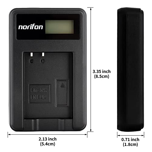 Norifon EN-EL12 LCD USB Charger for Nikon Coolpix AW130, AW100, AW120, AW110, S6200, S6300, S8100, S8200, S9100, S9300, S9500, S9900 Camera and More - Image 4
