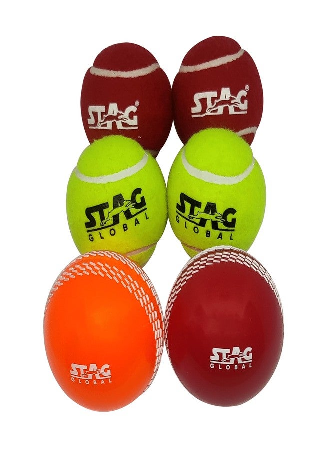 STAG GLOBAL Cricket, Tennis Balls Pack of 6 | High Visibility PVC Balls for Practice & Coaching | Durable, Soft, Lightweight for All Surfaces(Cricket, Tennis Balls P-6) - Image 1