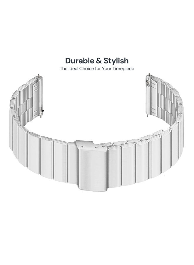 O Ozone Metal Band for Samsung Galaxy Watch Ultra LTE 47mm / Galaxy Watch 3 45mm 22mm Stainless Steel wristband for Huawei Watch GT/GT 2 46mm - Silver - Image 5