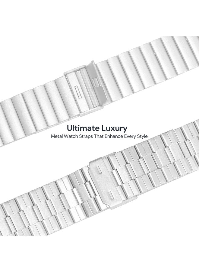 O Ozone Metal Band for Samsung Galaxy Watch Ultra LTE 47mm / Galaxy Watch 3 45mm 22mm Stainless Steel wristband for Huawei Watch GT/GT 2 46mm - Silver - Image 2