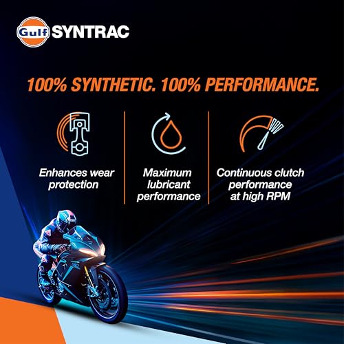 Gulf SYNTRAC 10W-30 4T API SP, JASO MA2 | Ester Technology | 2 Wheeler Bike Advanced 100% Full-Synthetic Engine Oil (1 L, Pack of 1) - Image 5