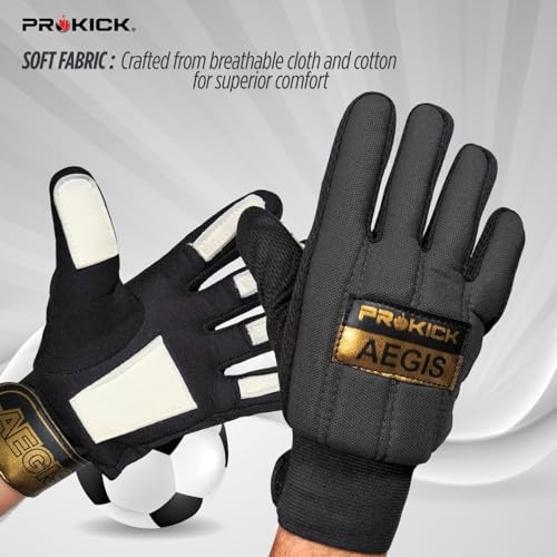 Prokick Aegis Football Goalkeeper Gloves | High-Grip Latex Palm | Shock Absorbing & Breathable Design for Superior Ball Control (Black, Mens) - Image 5