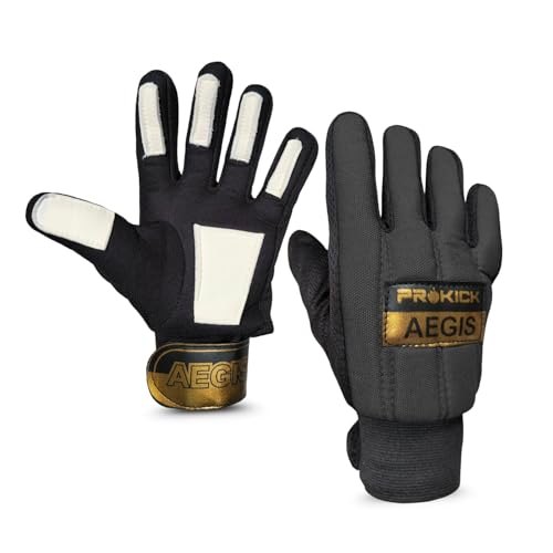 Prokick Aegis Football Goalkeeper Gloves | High-Grip Latex Palm | Shock Absorbing & Breathable Design for Superior Ball Control (Black, Mens) - Image 1