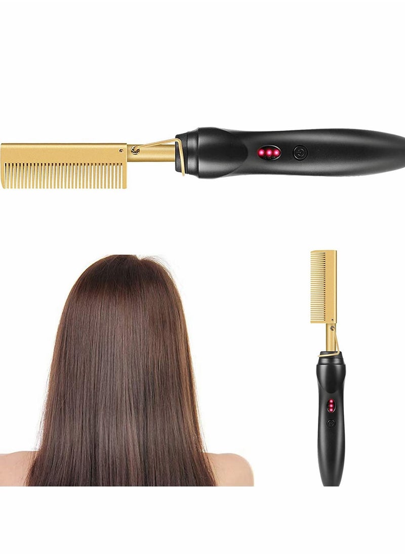 Y&D Hair Straightener Brush, Electric Heating Comb, Portable Travel Anti-Scald Beard Press Ceramic Security Curling Iron Fast Hot Anti-Scald, Easy to Use  - Image 1