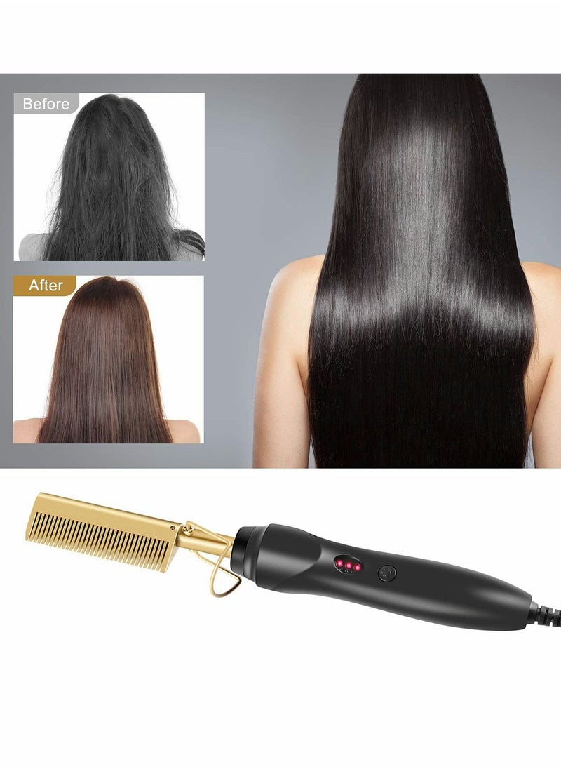 Y&D Hair Straightener Brush, Electric Heating Comb, Portable Travel Anti-Scald Beard Press Ceramic Security Curling Iron Fast Hot Anti-Scald, Easy to Use  - Image 4