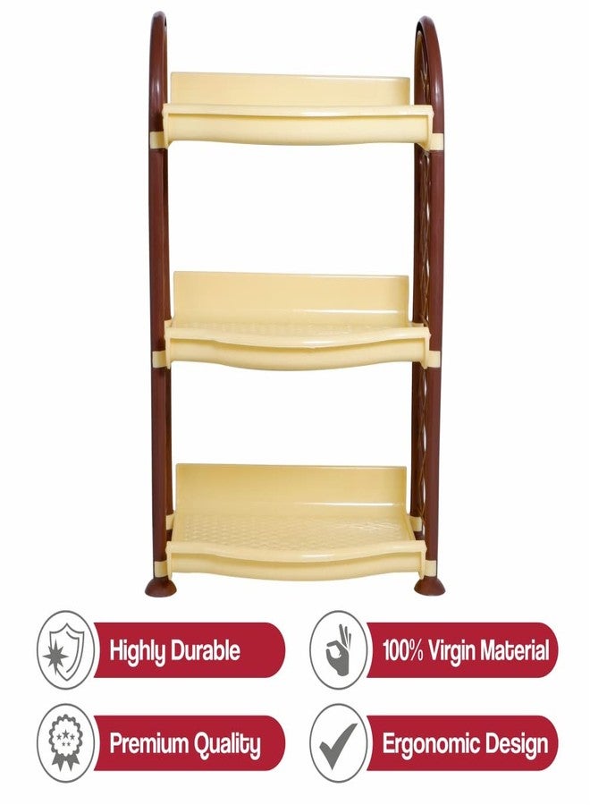 Wonder MORVI Spectra 3 Tier Plastic Multipurpose Storage Organizer-Easy to Fit, Wall Hanging Durable & Lightweight Rack for Kitchen, Bathroom,Kids & Office - Space-Saving Unit |Set of 1| Yellow - Image 5