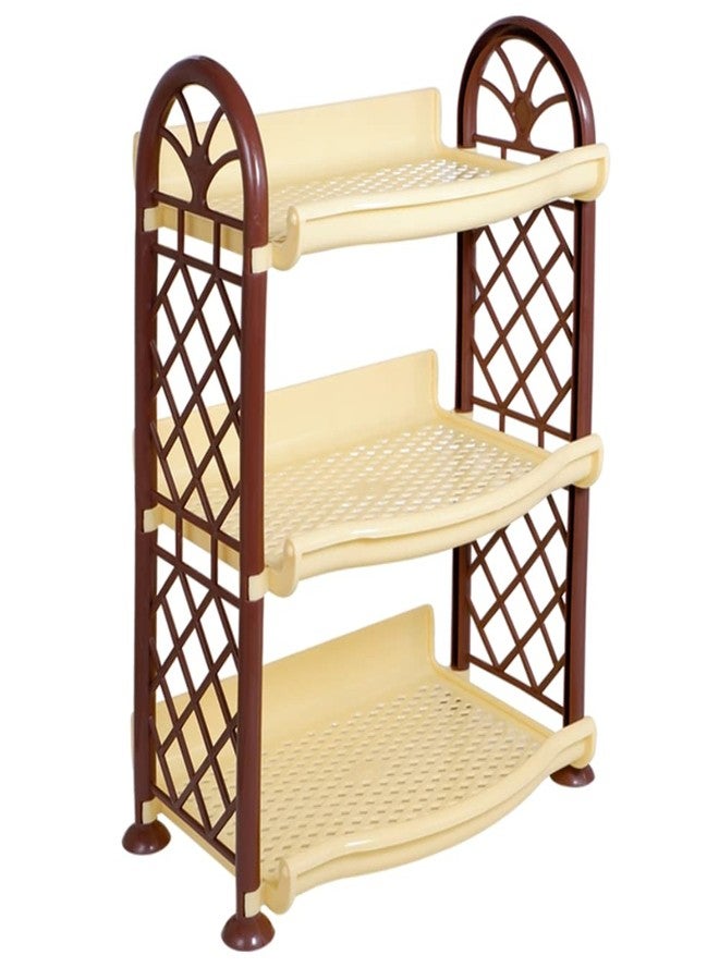 Wonder MORVI Spectra 3 Tier Plastic Multipurpose Storage Organizer-Easy to Fit, Wall Hanging Durable & Lightweight Rack for Kitchen, Bathroom,Kids & Office - Space-Saving Unit |Set of 1| Yellow - Image 1