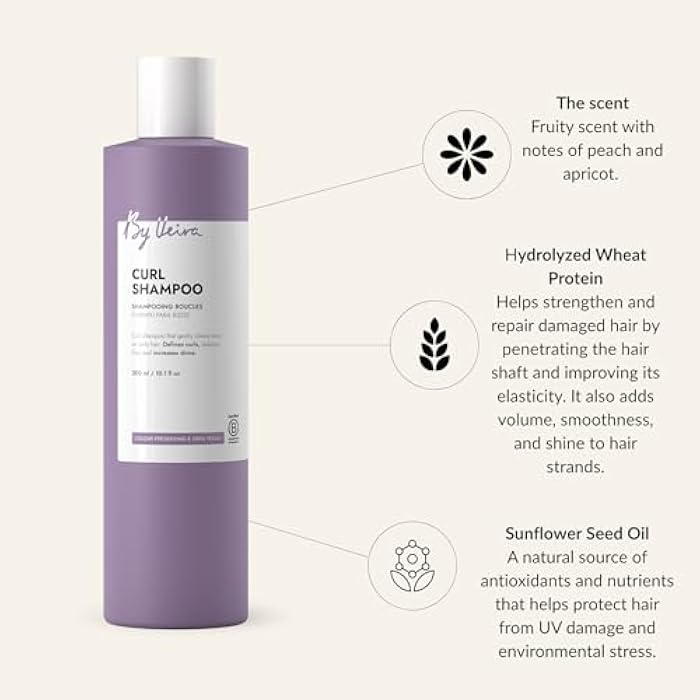Curl Shampoo 10.1 Fl Oz, Gently Cleanses & Defines Curly Wavy Hair, Reduces frizz & Increases shine, Colour preserving, 100% vegan & Sulphate/Silicone free - Image 3