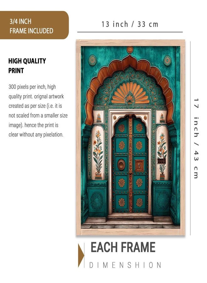 HOTHOUSE Indian Art Traditional Paintings for Living Room | Framed Wall Painting for Home Room Bedroom Office Wall Décor| Wall Poster With frames Set of 3 (13X17 inch) - Image 2
