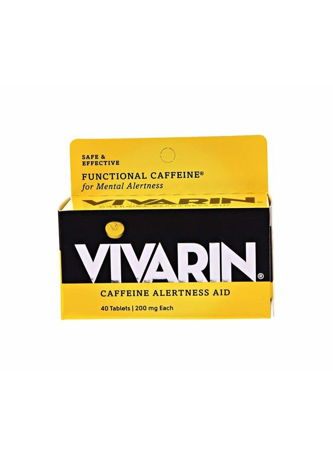 Vivarin Caffeine Alertness Aid, Yellow, 40 Count (Pack of 12) - Image 1