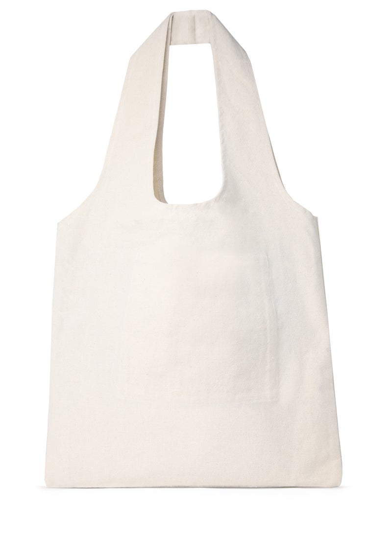 Tote Bag off White Canvas Cotton oval hand /40*35cm - Image 2