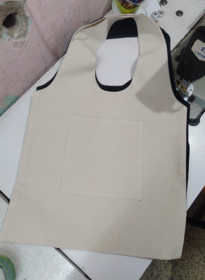 Tote Bag off White Canvas Cotton oval hand /40*35cm - Image 3