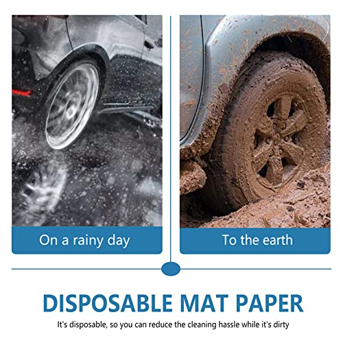 Tuklye White Car Paper Floor Mats : 200 Pcs Disposable Floor Cars Auto Vehicles Automotive Mat Covers Protector Detailing Detail Wash Temporary 16x20inch - Image 2