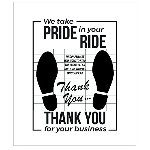 Tuklye White Car Paper Floor Mats : 200 Pcs Disposable Floor Cars Auto Vehicles Automotive Mat Covers Protector Detailing Detail Wash Temporary 16x20inch - Image 1