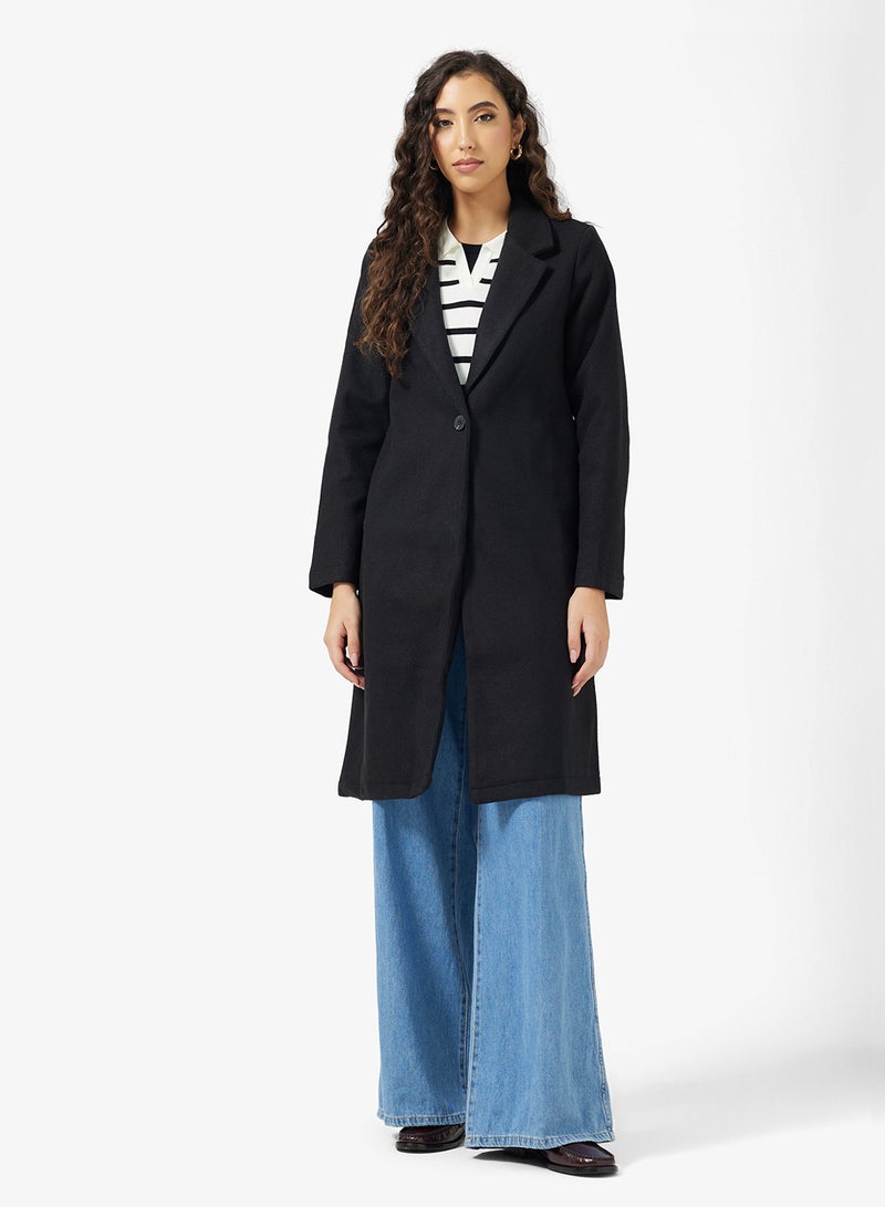 جينجر معطف طويل بياقة مطوية من مزيج الصوف - Image 1