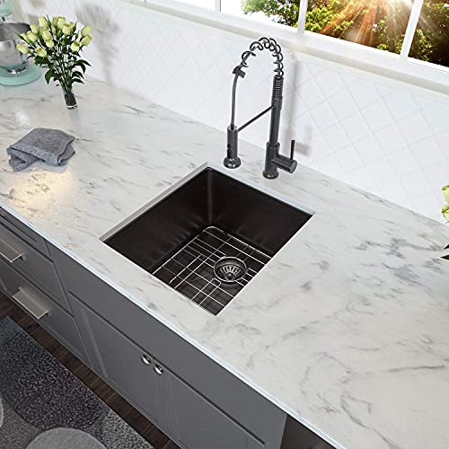 Lordear Black Bar Sink Undermount 15x17 inch Kitchen Sinks 16 Gauge Deep Single Bowl Stainless Steel Sink Basin Handmade - Image 2