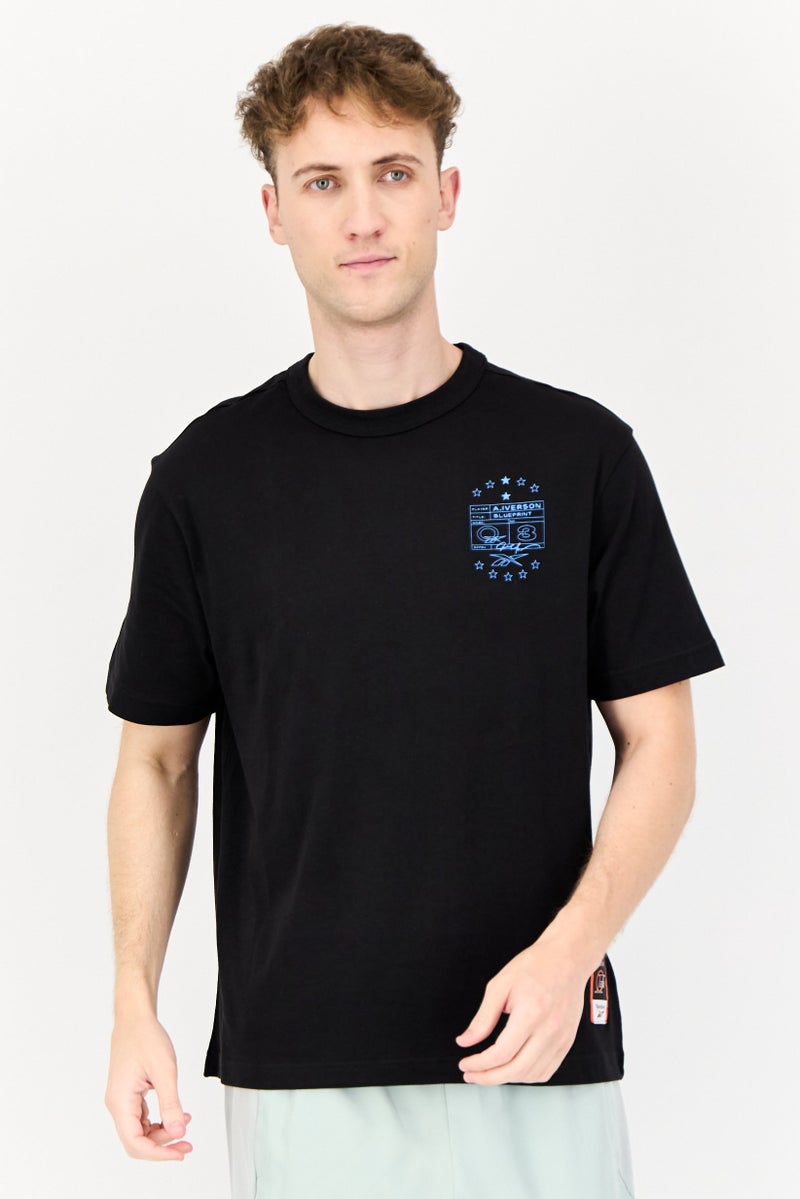 Reebok Men Sportswear Fit Short Sleeve Outdoor T Shirt, Black  - Image 1