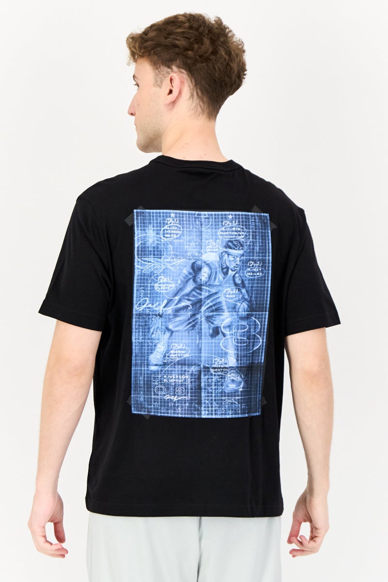 Reebok Men Sportswear Fit Short Sleeve Outdoor T Shirt, Black  - Image 3