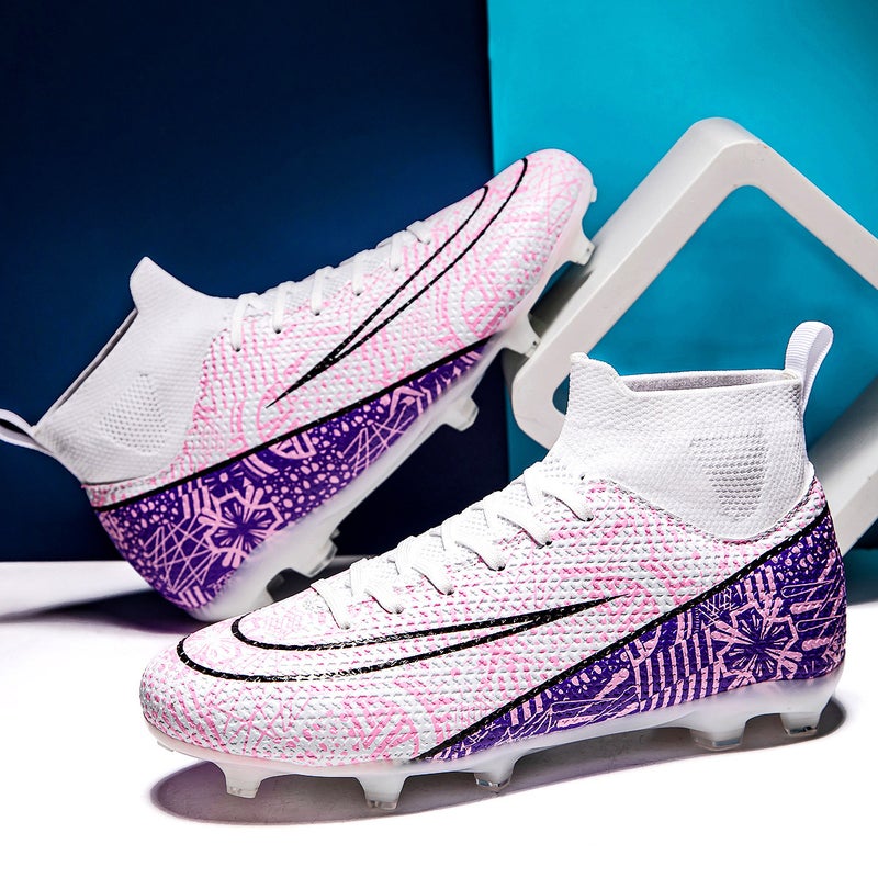 Kids AG Football Shoes with Rubber Studs – Durable Synthetic Leather Soccer Cleats for Natural & Artificial Grass - Image 1