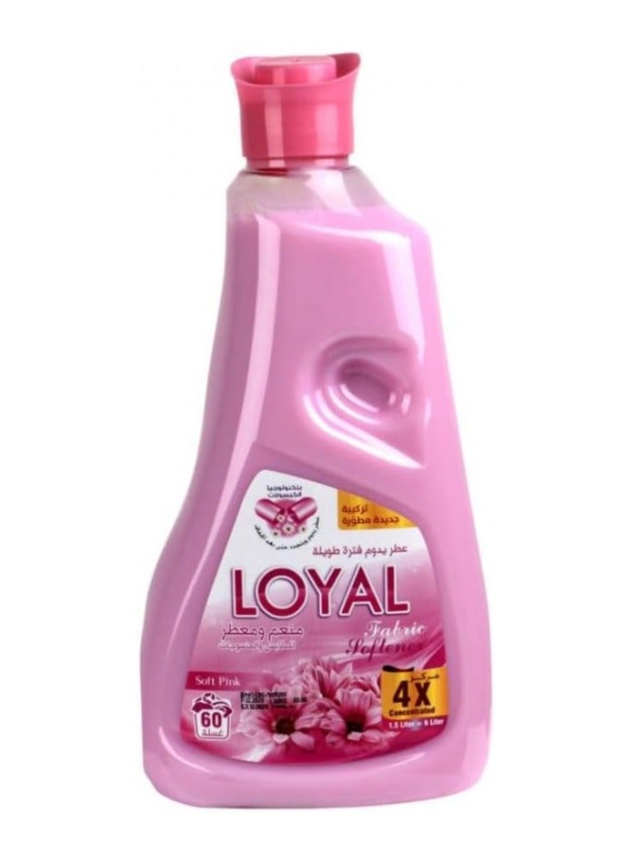 Loyal Fabric Softener & Freshener Concentrated, Soft Pink, 60 Washes, 1500ml - Image 1