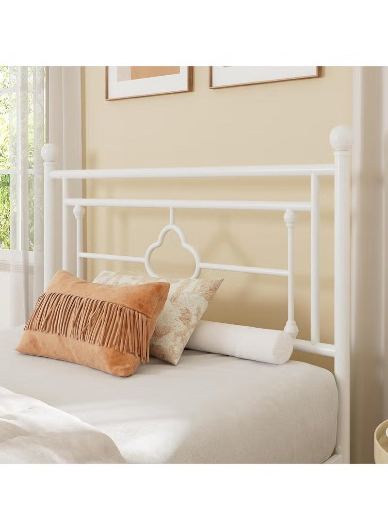 Crest J Classic Decorative Design Single Metal Bed - Elegant White Frame 190cm-90cm - Image 2