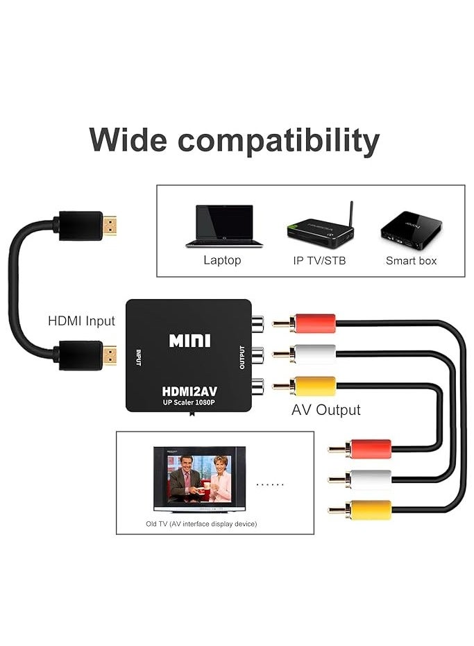 hdmi to av audio and video converter HD to three Lotus 1080p set-top box PS5 to rca Silk screen 1080p White  - Image 3
