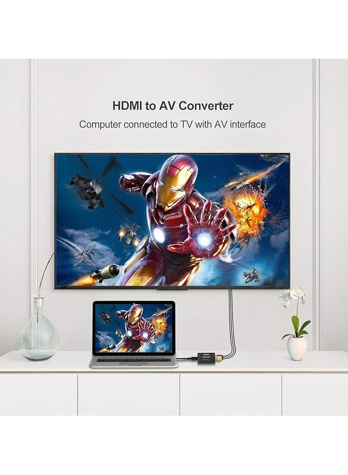 hdmi to av audio and video converter HD to three Lotus 1080p set-top box PS5 to rca Silk screen 1080p White  - Image 4
