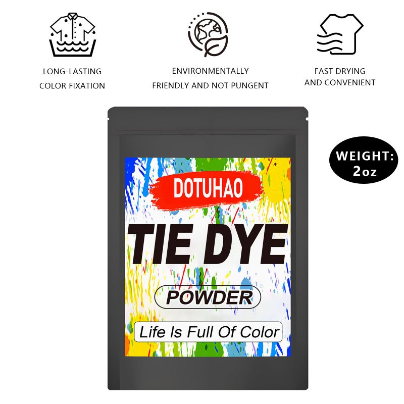 DOTUHAO Tie Dye Powder, Black Tie Dye for Clothes, Fabric Dye, Permanent & Washfast Powder Tie Dyes, Creative Dyes for Clothes (Black,2 OZ) - Image 5