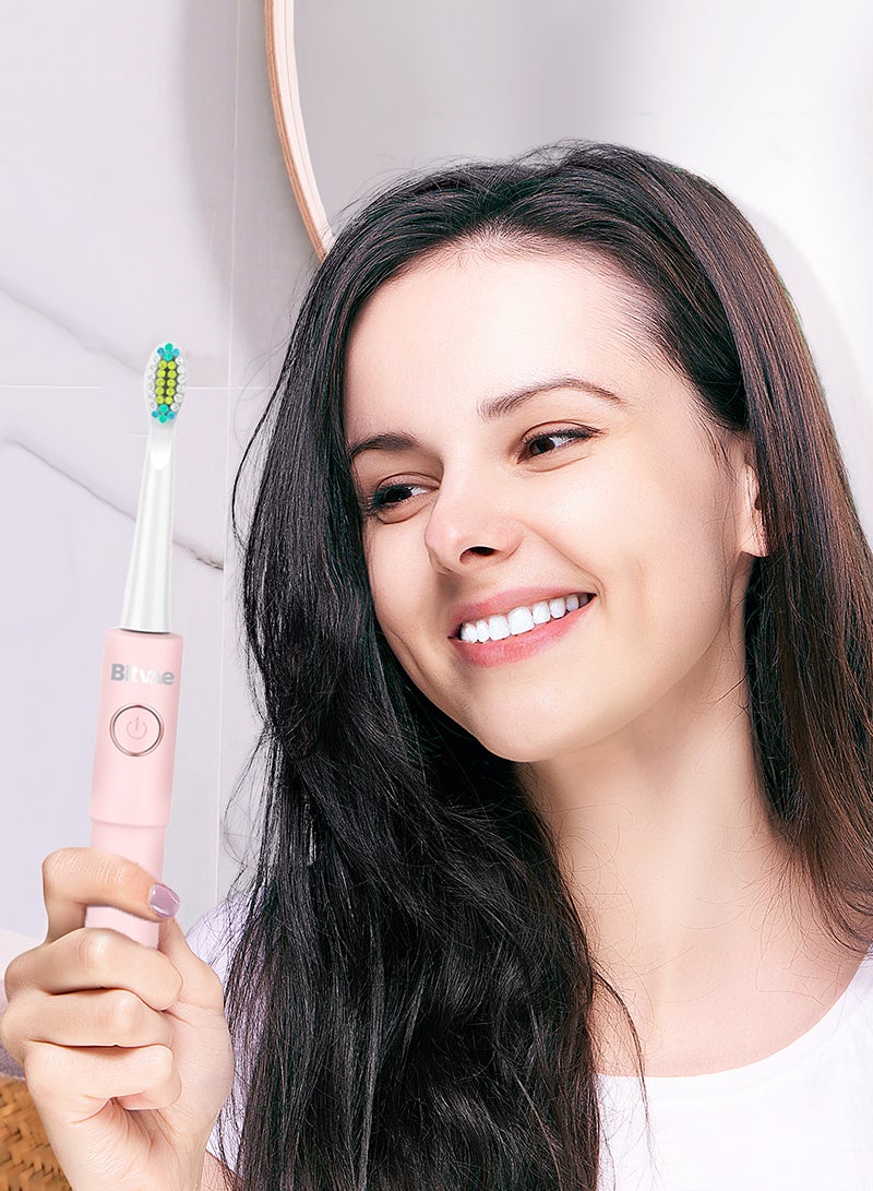 Bitvae Ultrasonic Electric Toothbrush - Rechargeable Sonic Electric Toothbrush for Adults and Kids, Power Toothbrush, 8 Brush Heads, Smart Timer, Fast Charge, Pink - Image 2
