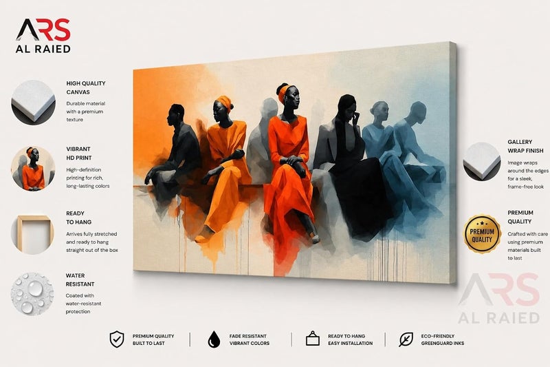 ARS Graphics ARS® Canvas Wall Art 100 X 150 CM Modern African Figures Painting Colorful Artwork - Image 3