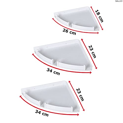 DALUCI Unbreakable Multipurpose Bathroom Corner Shelf (Pack of 3) | Wall-Mounted Storage Rack & Organizer for Kitchen & Bathroom | Space-Saving & Durable (Black) - Image 2