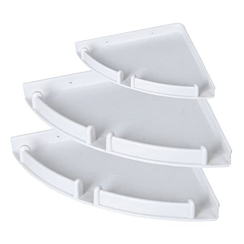 DALUCI Unbreakable Multipurpose Bathroom Corner Shelf (Pack of 3) | Wall-Mounted Storage Rack & Organizer for Kitchen & Bathroom | Space-Saving & Durable (Black) - Image 1