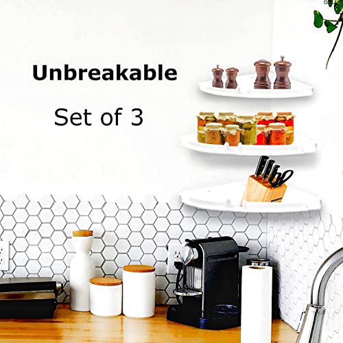 DALUCI Unbreakable Multipurpose Bathroom Corner Shelf (Pack of 3) | Wall-Mounted Storage Rack & Organizer for Kitchen & Bathroom | Space-Saving & Durable (Black) - Image 5