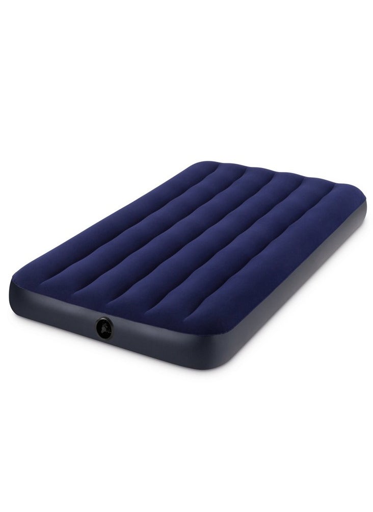INTEX Intex Inflatable Mattress，Indoor and Outdoor Inflatable Air Mattress，Thickening Outdoor Camping Air Mattress Bed，Classic Blue/Black Single Airbed，Comfortable and Soft  - Image 1