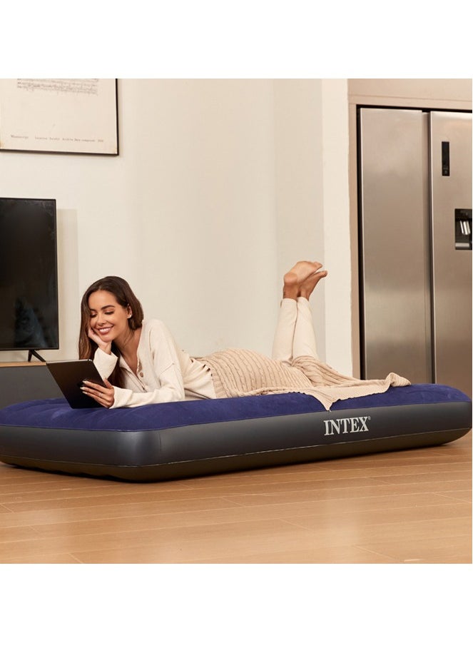 INTEX Intex Inflatable Mattress，Indoor and Outdoor Inflatable Air Mattress，Thickening Outdoor Camping Air Mattress Bed，Classic Blue/Black Single Airbed，Comfortable and Soft  - Image 4