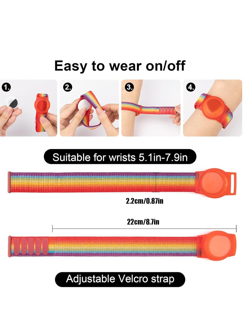 2 Pack AirTag Bracelet for Kids, Apple Air Tag Protective Cover with Nylon Wristband, Anti Lost GPS Trackers Case Cover Elastic Watch Band for Toddlers Girls Boys Elders - Image 2